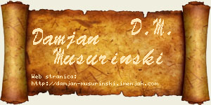 Damjan Mušurinski vizit kartica